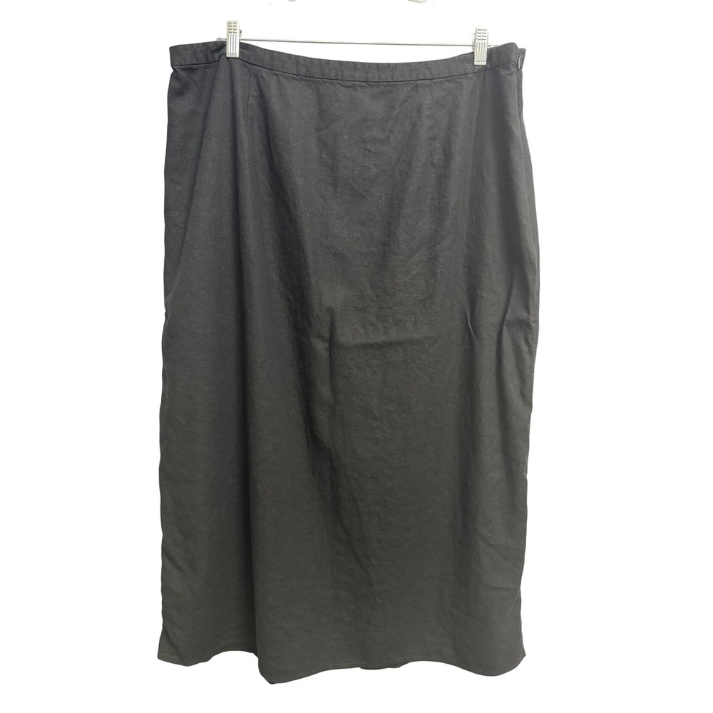 Old Navy Linen Column Maxi Skirt Black Jack XXL Minimalist Preppy Lagenlook